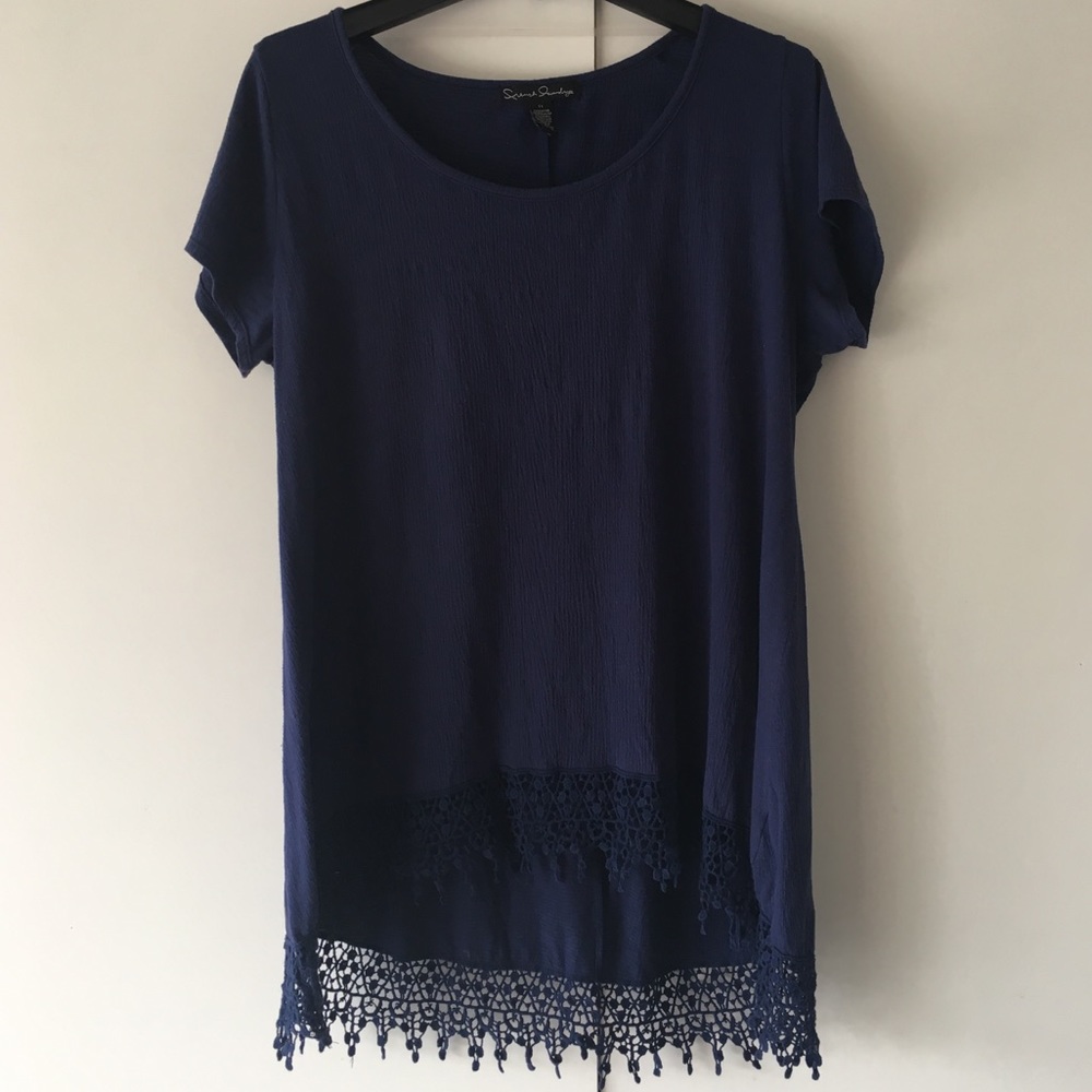 French Laundry Lace fringe tee